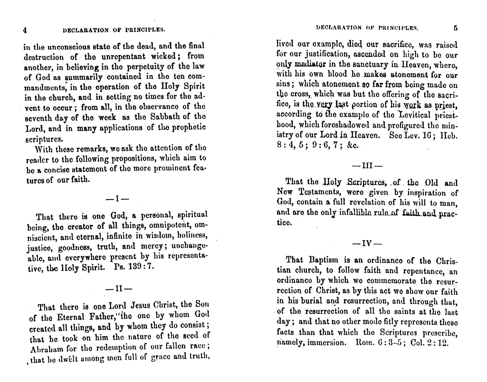 Fundamental Principles (1872), Articles I and II