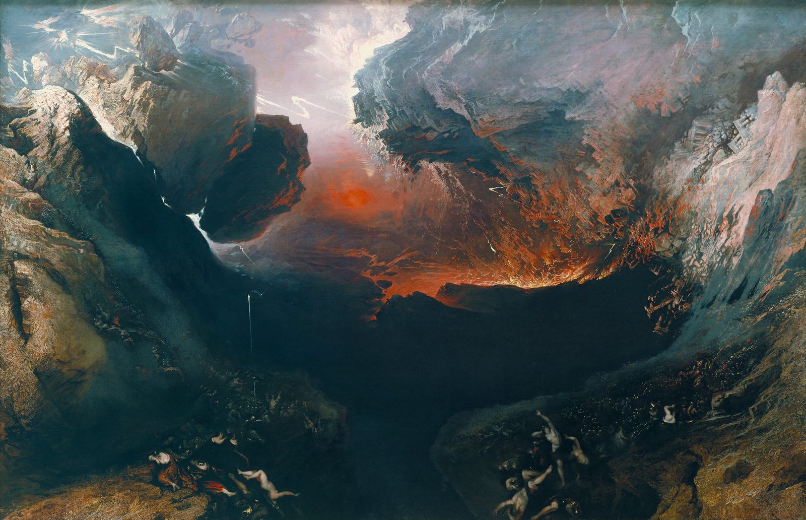 Gog And Magog 1 The earth convulsed on the great day of God's wrath, mountains breaking apart above a lit chasm