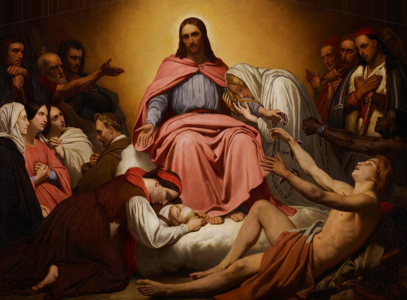 His Love 1 His Love - Christ seated among the suffering, receiving the grieving and the enslaved, in Ary Scheffer’s Christus Consolator