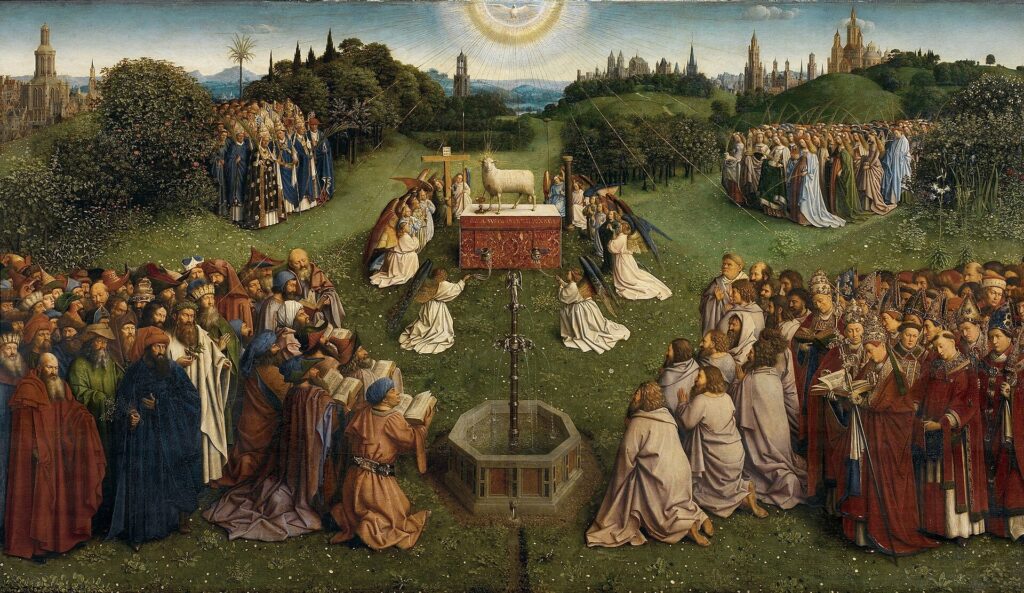 Put Away From Among Yourselves That Wicked Person 1 The Adoration of the Mystic Lamb, central panel of the Ghent Altarpiece