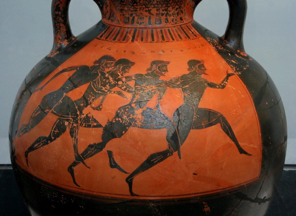 Who Goeth A Warfare At His Own Charges? 1 A black-figure Greek vase depicting runners in a footrace at the Panathenaic games