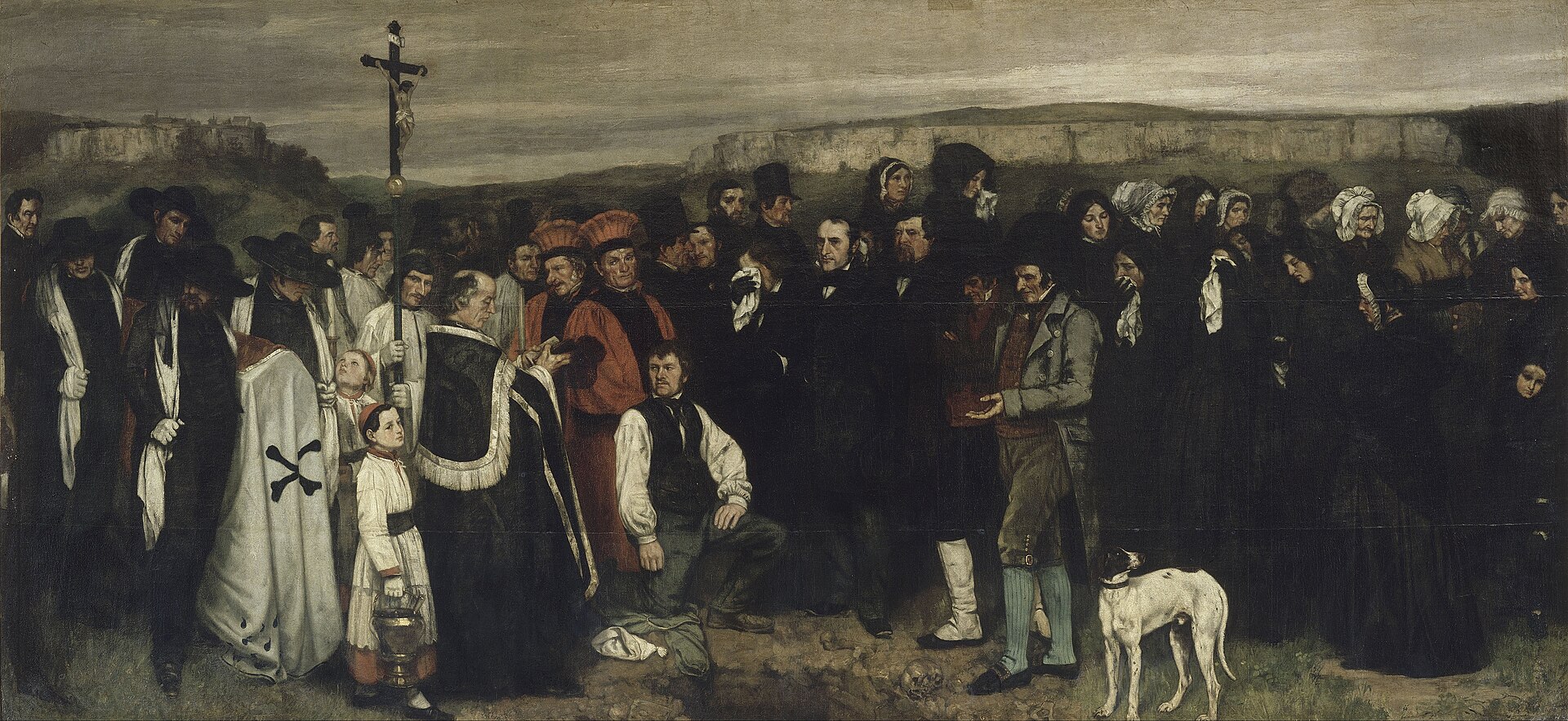 So Shall We Ever Be With The Lord 1 Courbet's painting of a village funeral, mourners in black gathered around an open grave beneath a crucifix under a grey sky