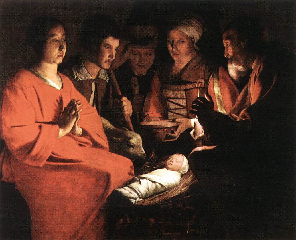 Though He Was Rich, Yet For Your Sakes He Became Poor 1 Georges de La Tour's painting of the Adoration of the Shepherds, showing the humble birth of Christ