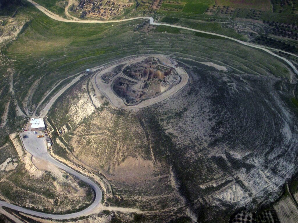 Mighty Through God To The Pulling Down Of Strong Holds 1 Aerial view of Herodium, the ring-walled hilltop fortress built by Herod the Great