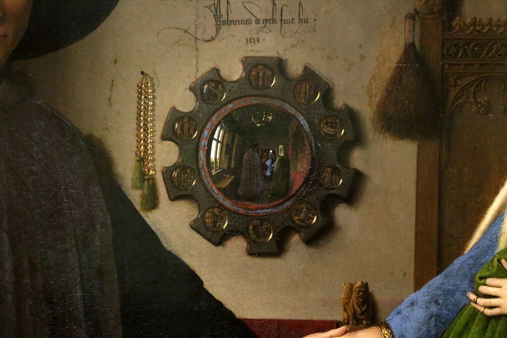 Examine Yourselves, Whether Ye Be In The Faith 1 Detail of Jan van Eyck's Arnolfini Portrait showing the convex mirror on the back wall