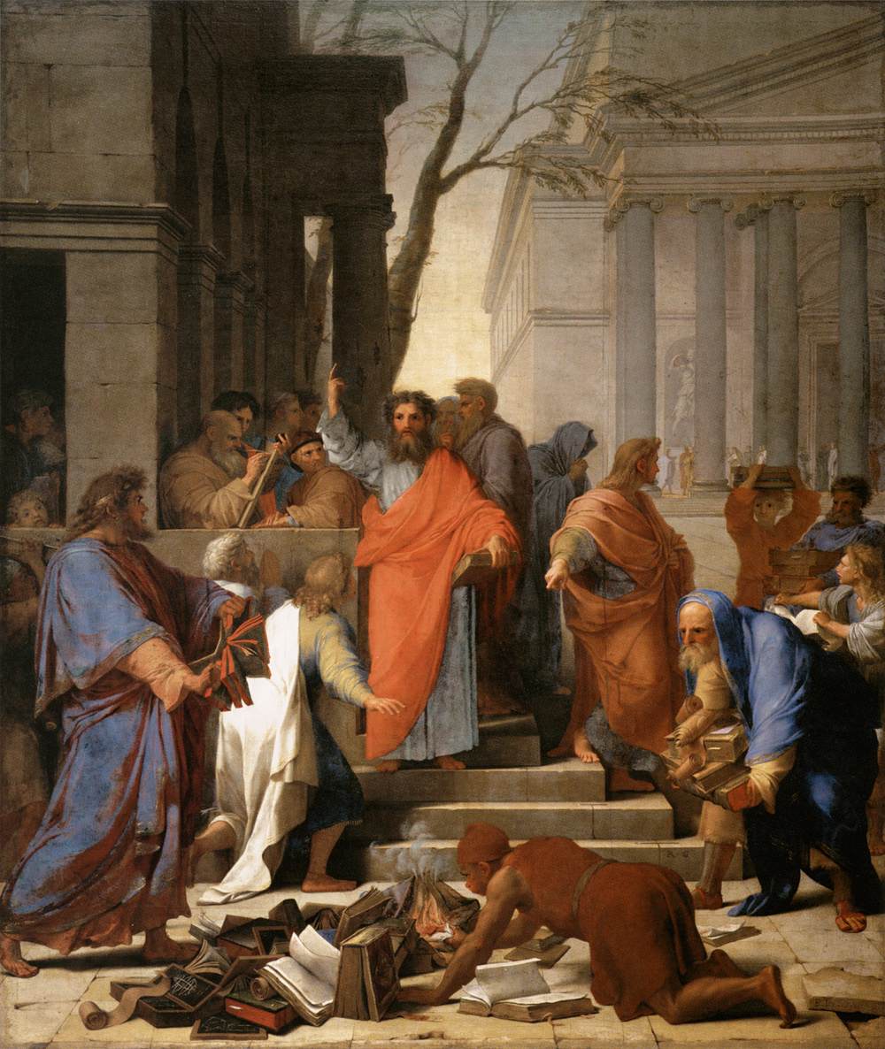 Eustache Le Sueur&rsquo;s The Preaching of St. Paul — Paul addressing a synagogue congregation