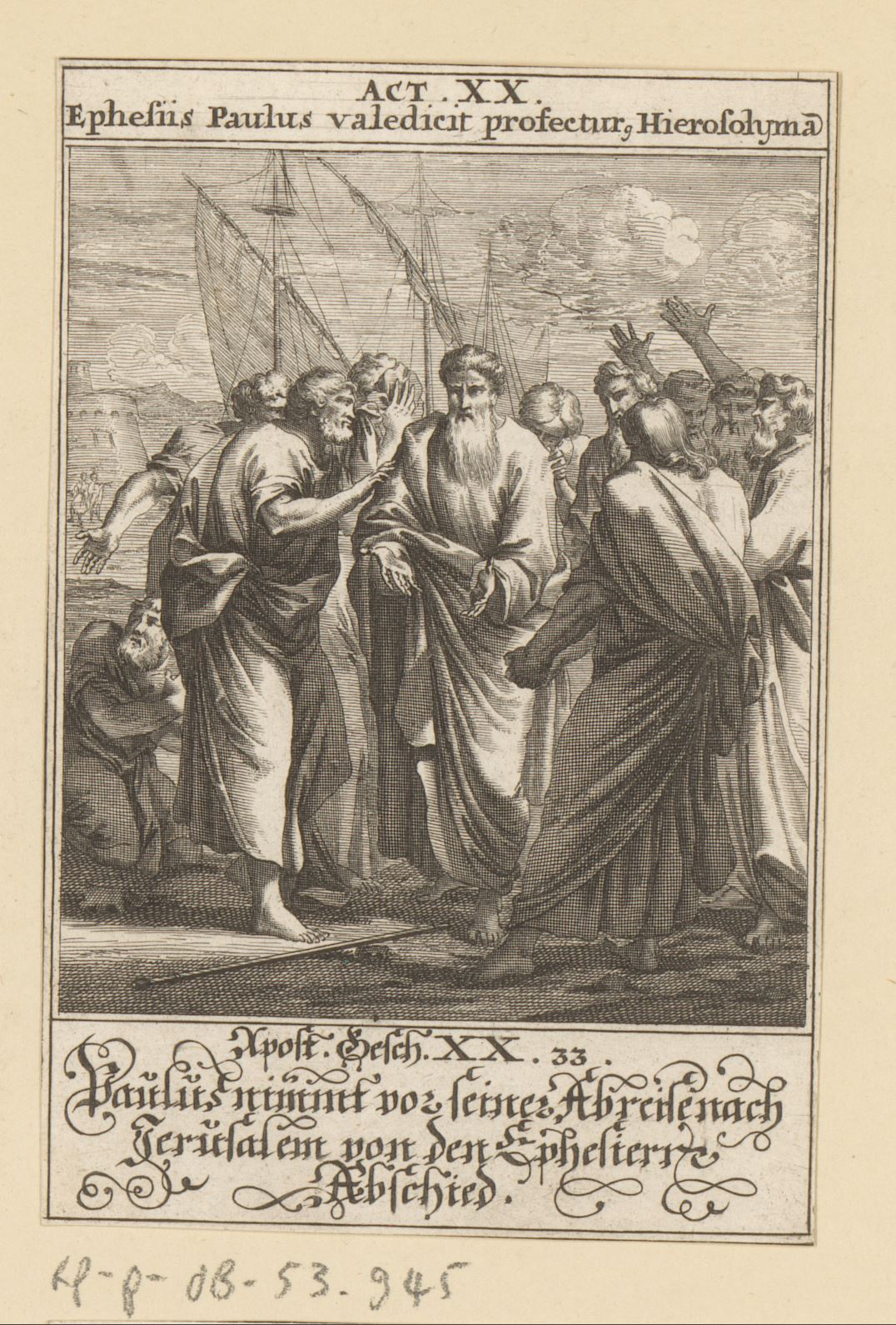 I Have Not Shunned To Declare Unto You All The Counsel Of God 1 A print depicting the apostle Paul taking leave of the Ephesian elders at Miletus