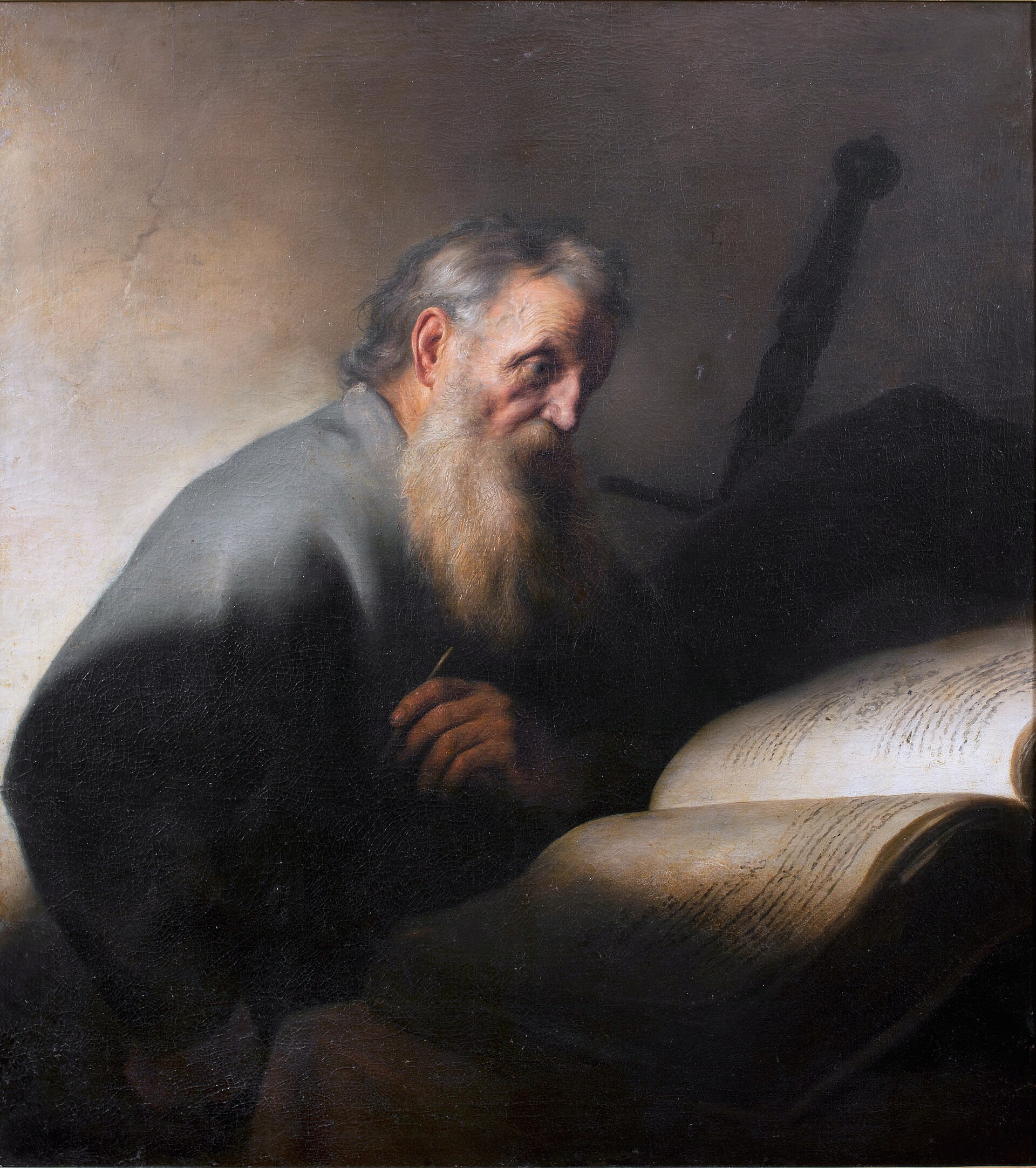 Ephesians 2 Jan Lievens's painting of the aged Apostle Paul writing in an open book, a sword in shadow behind him