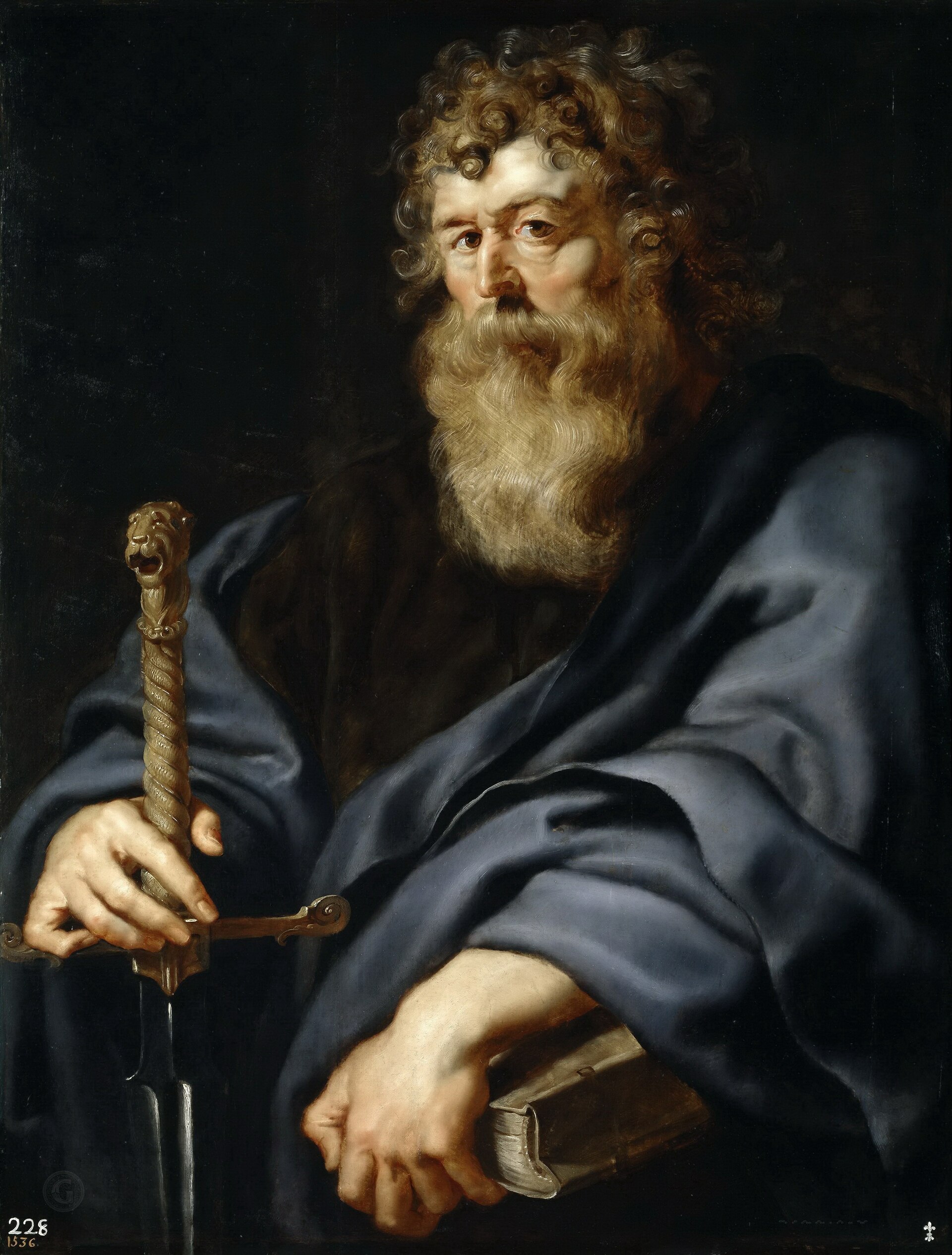 Philippians 2 Rubens's painting of the aged Apostle Paul in a blue mantle, one hand on the hilt of a sword and the other resting on a closed book