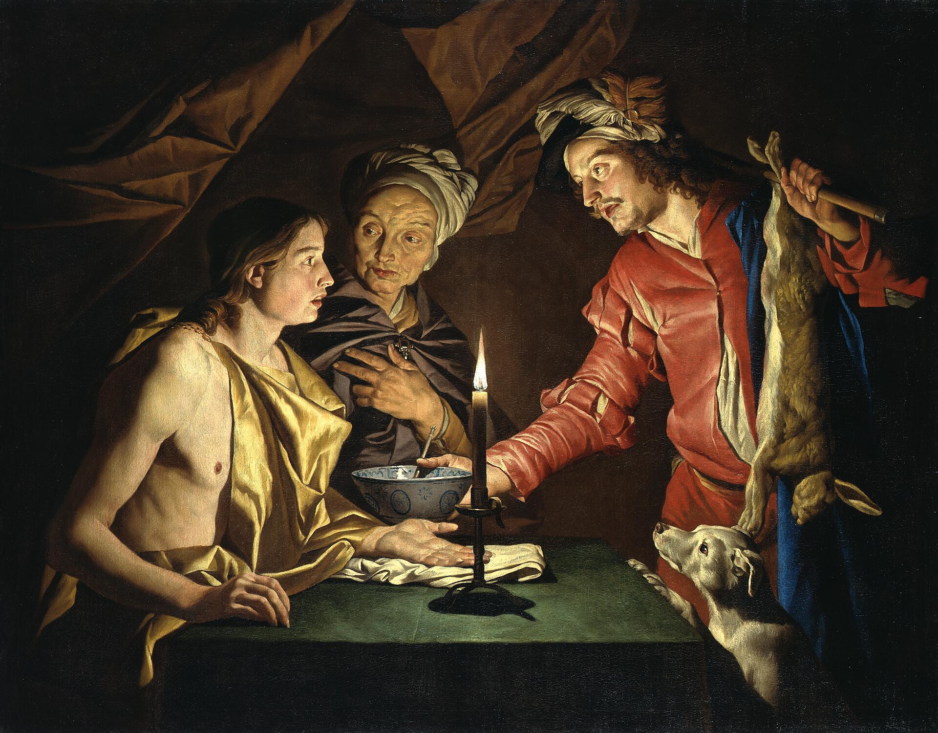 The Stumblingstone 1 Matthias Stom's painting of Esau selling his birthright to Jacob for a bowl of pottage