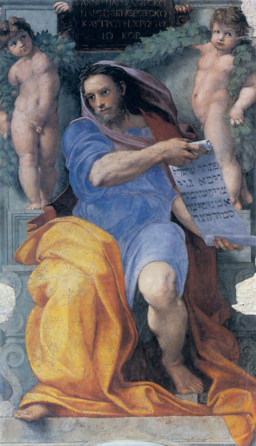 In The Year That King Uzziah Died 1 Raphael's fresco of the prophet Isaiah holding his scroll -- the prophet who answered "Here am I; send me" (Isaiah 6:8)