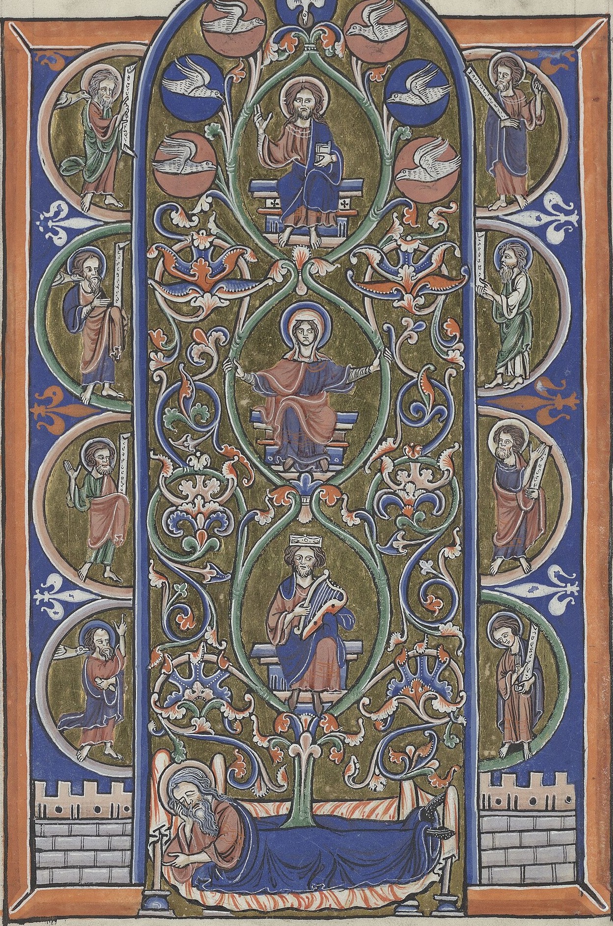 A Rod Out Of The Stem Of Jesse 1 The Tree of Jesse from a thirteenth-century psalter, the line of David growing from the sleeping Jesse -- "there shall come forth a rod out of the stem of Jesse" (Isaiah 11:1)