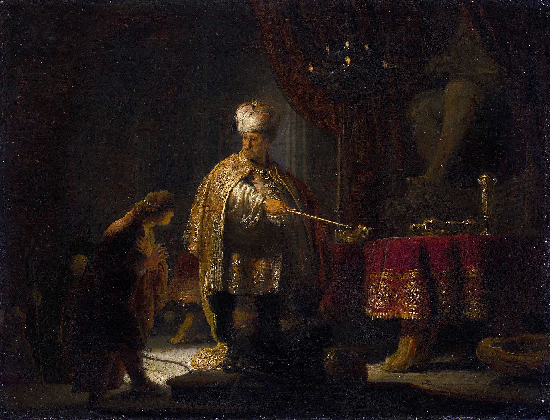 Bel Boweth Down 1 Rembrandt's Daniel and Cyrus before the Idol Bel -- "Bel boweth down, Nebo stoopeth" (Isaiah 46:1)