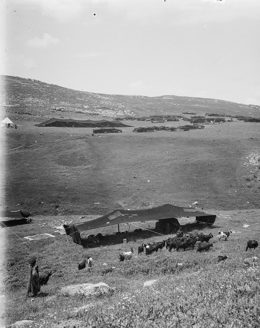 Thy Maker Is Thine Husband 1 A Matson Collection photograph of a Bedouin encampment, the sheikh's great tent among the smaller ones -- "Enlarge the place of thy tent, and let them stretch forth the curtains of thine habitations" (Isaiah 54:2)