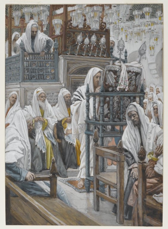 The Spirit Of The Lord GOD Is Upon Me 1 James Tissot's Jesus Unrolls the Book in the Synagogue at Nazareth -- "The Spirit of the Lord GOD is upon me" (Isaiah 61:1; Luke 4:17-21)